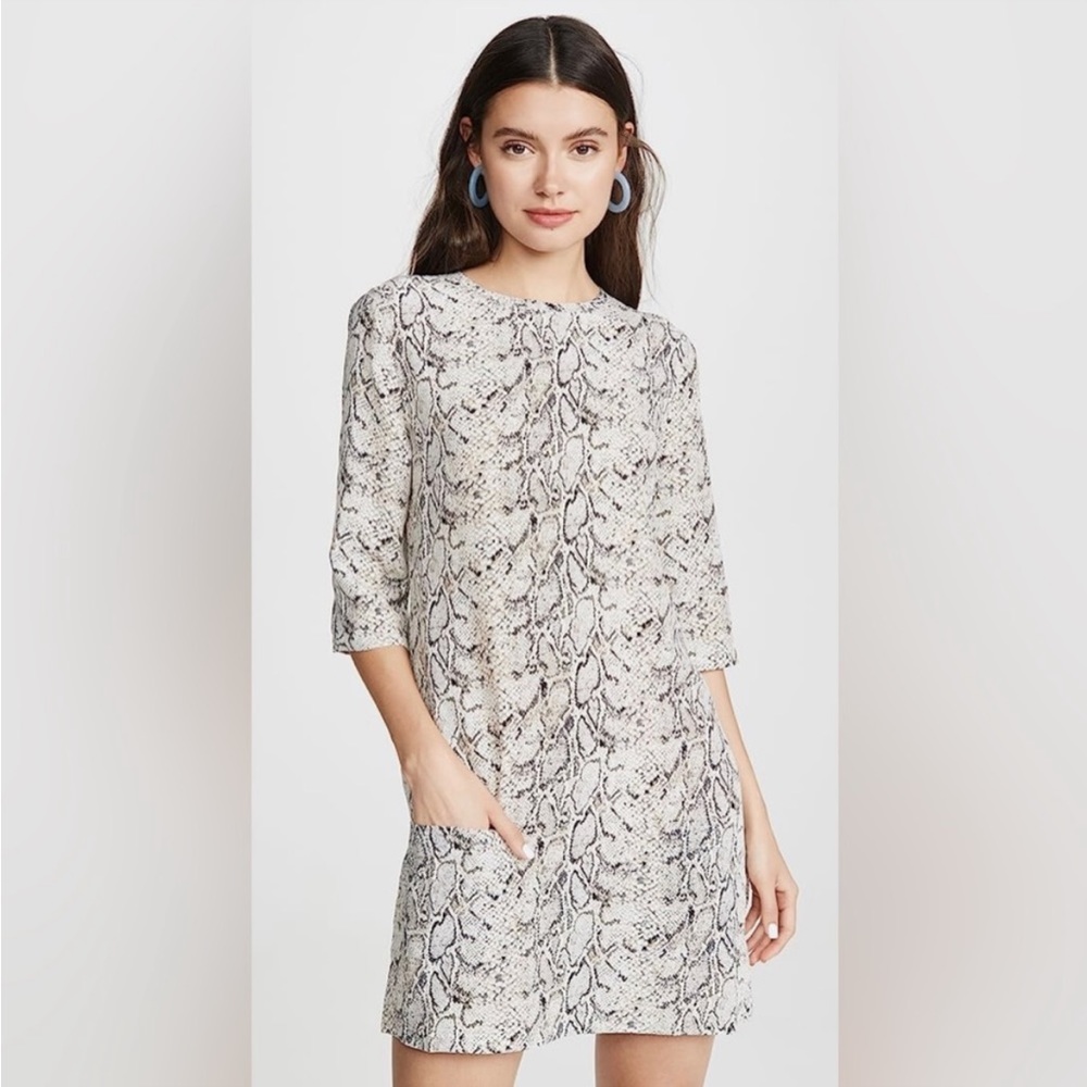 NWT Equipment Femme Aubry Snakeskin Print Silk Shift Dress - Sz XS